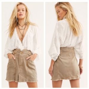 Free People Alpha Utility Mini Skirt in Willow